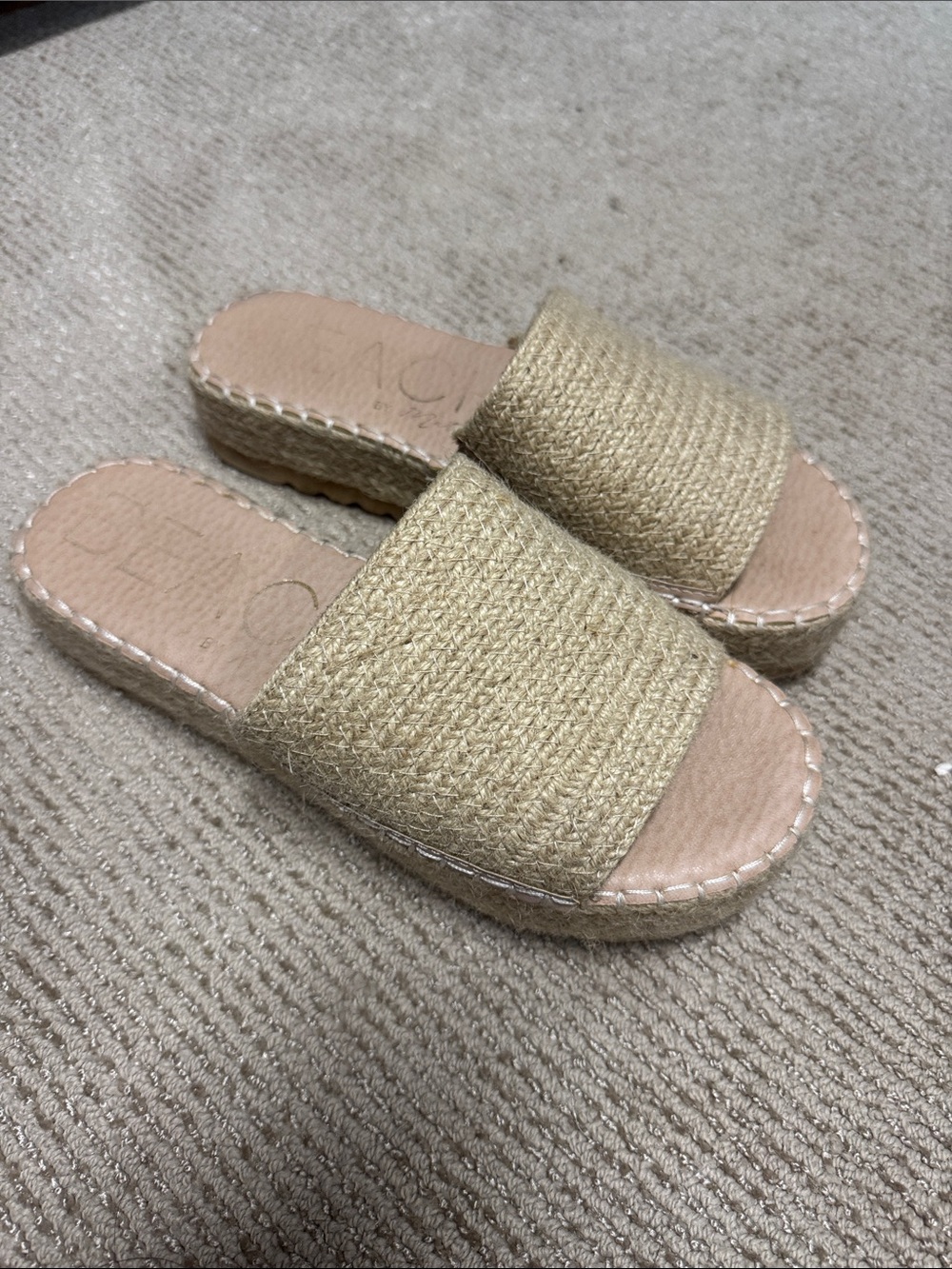 Matisse Natural Straw Slide Sandals